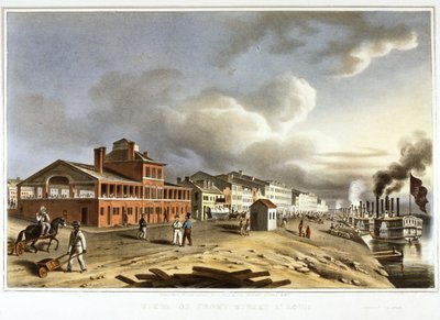 Front Street on the St. Louis Levee by J. C. Wild